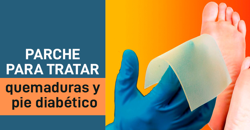 Parche para tratar quemaduras y pie diabético