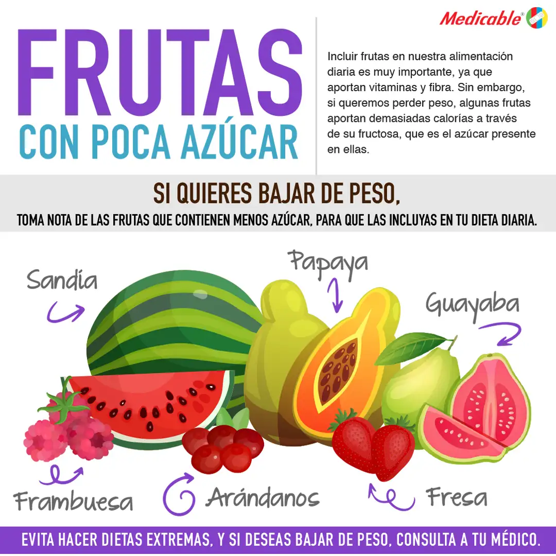 Fruta con poca azúcar
