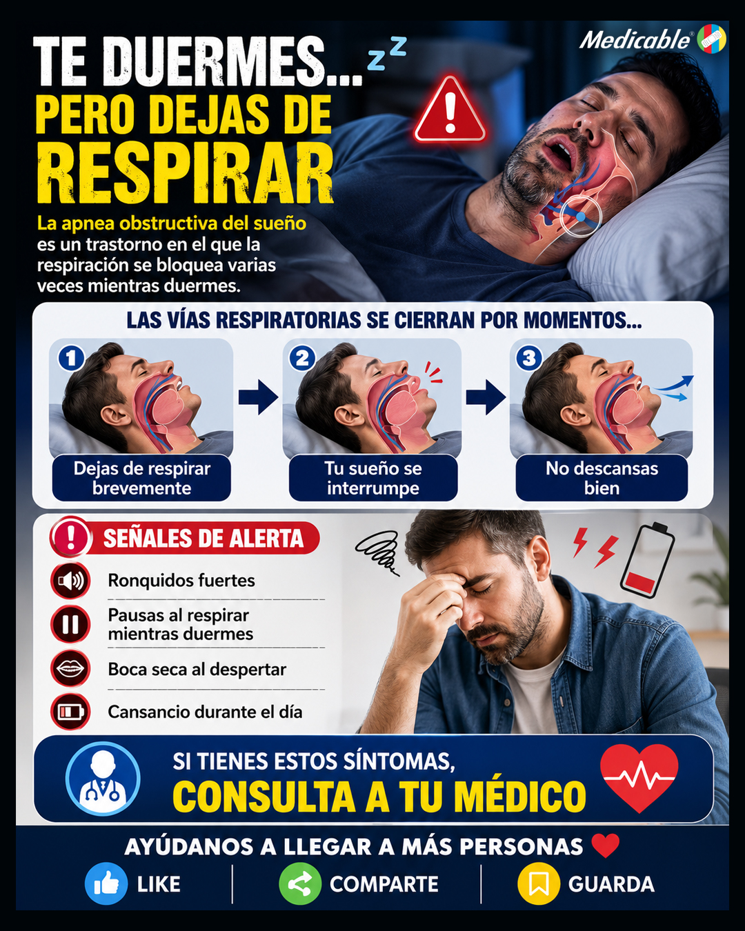 Te duermes… pero dejas de respirar