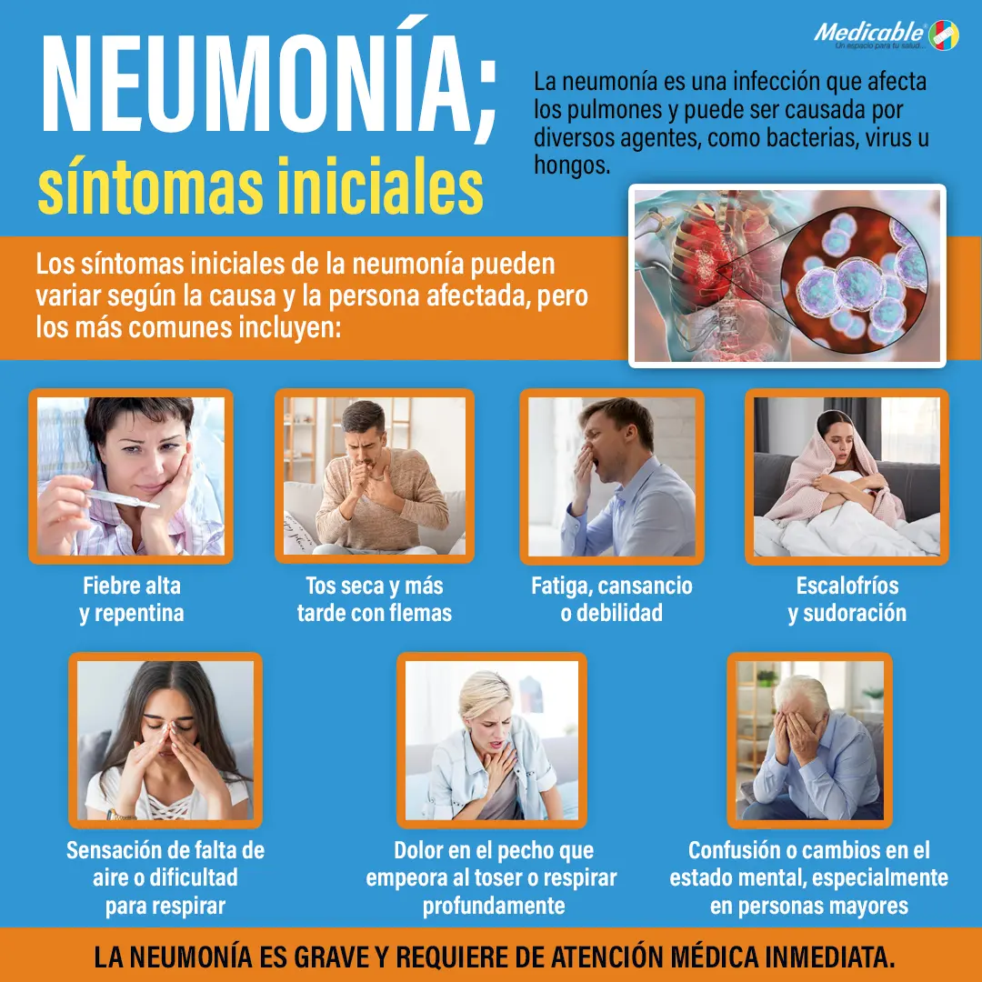 Neumonía, síntomas iniciales
