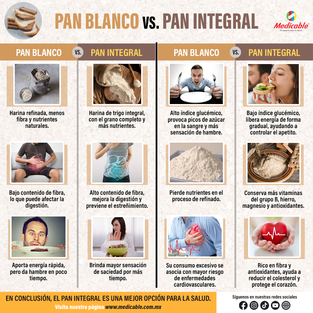 Pan Blanco vs Pan Integral.