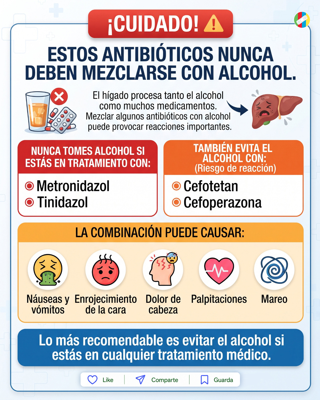 ¡Cuidado! Estos antibióticos nunca deben mezclarse con alcohol.