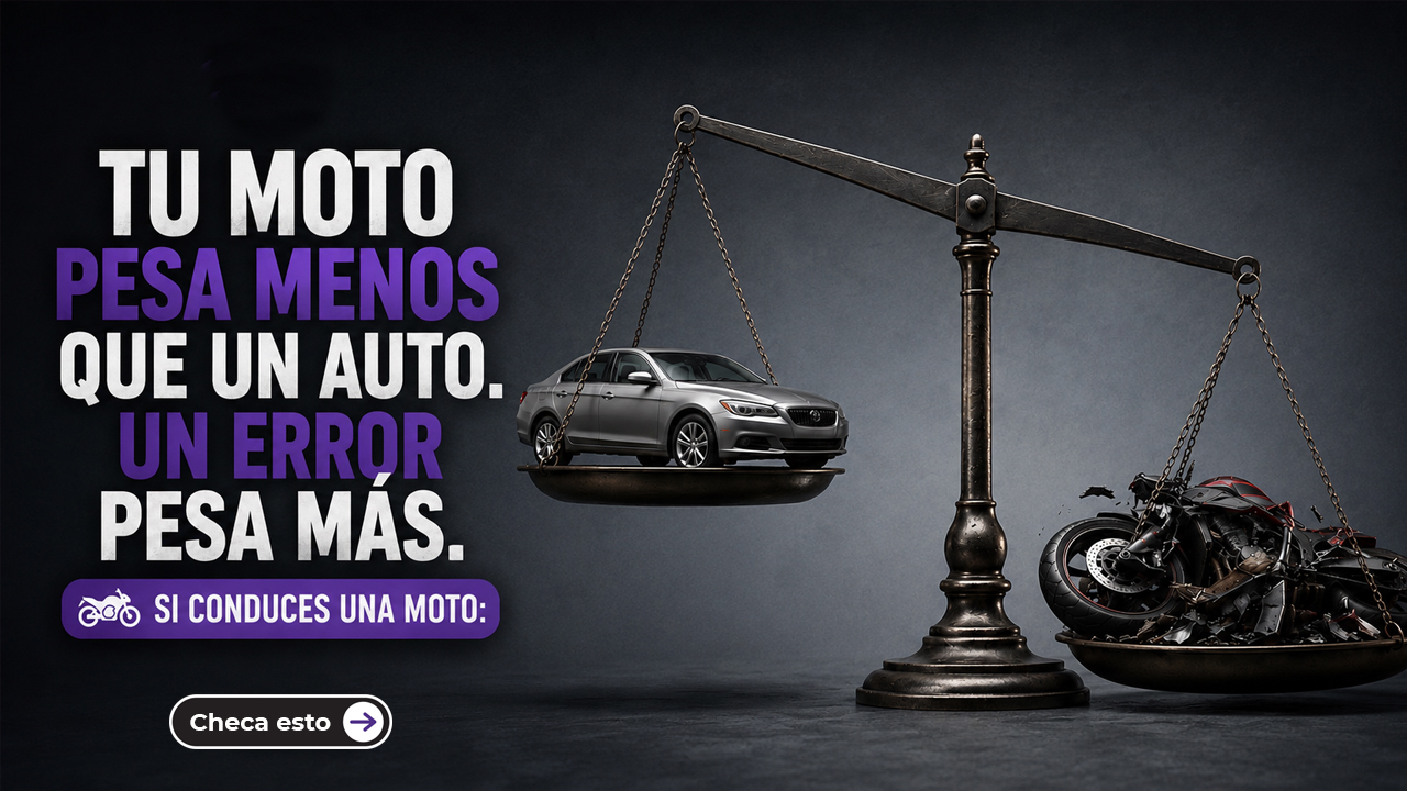 Tu moto pesa menos que un auto. Un error pesa más.