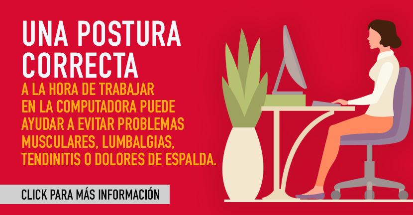 Postura para trabajar frente a la computadora